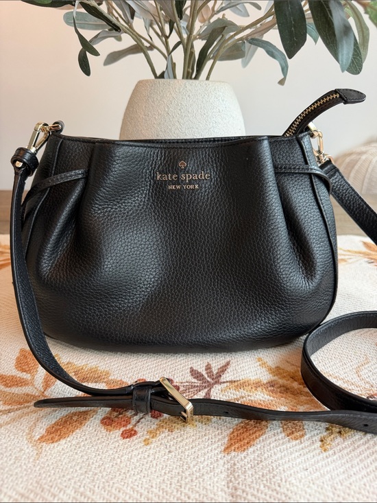 kate spade Handbags - kate spade Black Pebbled Leather Crossbody Bag with Gold Hardware